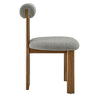 Modway Torian Boucle Fabric Dining Chair - Walnut Light Grey - Set of 2-7