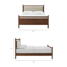 Modway Leni King Size Wood Platform Bed Frame - Walnut Heathered Ivory-Solid Rubberwood Headboard & Footboard
