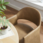 Modway Talia Vegan Leather Dining Armchair - Toast-Fixed Padded Seat/Backrest
