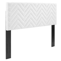 Modway Mercy Chevron Tufted Performance Velvet Full/Queen Headboard - White-Chevron Tufted Full/Queen Headboard