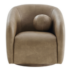 Modway Holland Swivel Vegan Leather Armchair - Mushroom-7