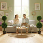 HOMCOM 3' Artificial Boxwood Topiary Trees - Green - 2 Pack-UV-resistant PE material keeps this fake tree vibrant indoors or outdoors 