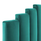 Modway Noelle Performance Velvet Twin Headboard - Teal-Dense Foam Padding