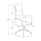 Monarch Specialties 7344 Ergonomic Leather-Look Office Chair - Black-10