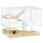 PawHut Hamsters and Gerbils Cage - White-The 3-tier design provides plenty of space