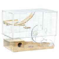 PawHut Hamsters and Gerbils Cage - White-The 3-tier design provides plenty of space