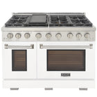 Kucht 48" KFX-X Series Pro Style Propane Gas Range - Stainless Steel/White-Rocket power burner 21 000 btu for rapid searing