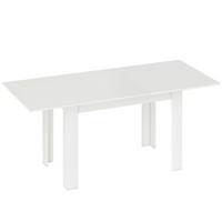 HOMCOM 55"-71" Rectangular Modern Extendable Dining Table for 6-8 - White-Easily switches between six-seat and eight-seat for flexible dining needs