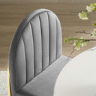 Modway Isla Channel Tufted Performance Velvet Dining Side Chair - Gold/Grey-Performance Velvet Polyester Upholstery