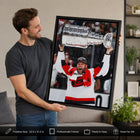 Frameworth Taylor Hall 20" H x 29" W Framed Canvas Carolina Hurricanes 2026 Stanley Cup Champions Framed Canvas - Officially Licensed NHL/NHLPA-Frameworth quality: Made in Canada by Frameworth Sports Marketing, established 1992, producing officially licensed sports memorabilia