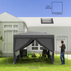 Outsunny 10' ft W x 10 ft L Outdoor Pop Up Party Tent with Carrying Bag - Grey-Constructed with the powder coated steel frame in superior strength and durability
