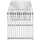 Modway Pipe 47" Stainless Steel Bench - Silver-Non-Marking Foot Glides