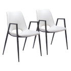 Zuo Desi Dining Chair - White - Set of 2-Assembly required