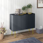 HOMCOM 35.4" L Accent Cabinet - Black-Soft close avoid accident injuries and ensure smooth opening and close