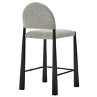 Modway Hayley Upholstered Fabric Counter Stools 2-Piece Set - Black/Camel-Fully Assembled