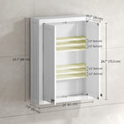 HOMCOM Bathroom Wall Cabinet with 2 Doors and Adjustable Shelves - White-Clean white finish with silver handles matches any bathroom decor style