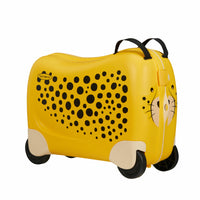 Samsonite Dream Rider Ride-On Kids Hardside Carry-on Luggage - Cheetah-Elastic cross-straps help secure the contents