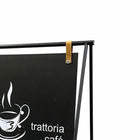 Futech Swing Board A-Frame with PVC Panel - 15.75"W x 16"H - Black-Durable PVC panel included with a smooth surface for custom graphics or messaging.