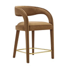Modway Pinnacle Performance Velvet Counter Stool - Brown Gold - Set of 2-Assembly Required