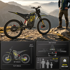 Gyrocopters ZX3 Electric Dirt Bike for Adults - Speed upto 60 kmph - PAS Range upto 161 km - Peak 2800W - 24" - Yellow-A vibrant, hyper-bright color LED screen sits square on your handlebars, flashing real-time speed, battery life, and trip metrics