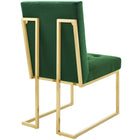 Modway Privy Gold Stainless Steel Performance Velvet Dining Chair - Gold/Emerald-Dense Foam Padding