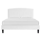Modway Alessi Performance Velvet Twin Platform Bed - White-Performance Velvet Upholstery