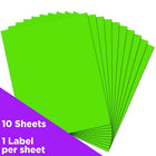 JAM Paper Full Page Labels, 8.5 x 11 Sticker Paper, Neon Green, 2 Pack (337628609g)-Green