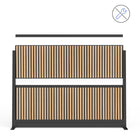 Luxor Modular Wall - 70" W x 48" H - Wood Slats in Black Frame-Integrates with the Room Divider System for scalable layouts