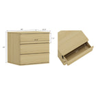 Manhattan Comfort Molly 26" Modern Nightstand - Natural Oak-Features Horizontal Wood Drawer Pulls