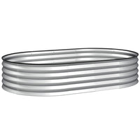 Outsunny Raised Garden Bed - 60" L x 36" W x 12" H - Silver-Galvanized steel frames ensure robust garden bed structures 