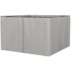 Outsunny 10' L x 10' W Gazebo Curtains with Zipper Doors, Hooks/C-Rings for Patio, Only Curtains - Light Grey-Provides protection when enjoying leisure time outdoors