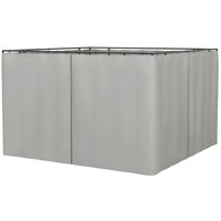 Outsunny 10' L x 10' W Gazebo Curtains with Zipper Doors, Hooks/C-Rings for Patio, Only Curtains - Light Grey-Provides protection when enjoying leisure time outdoors