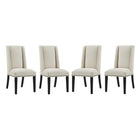 Modway Baron Fabric Dining Chair - Beige - 4 Pack-Elegant Modern Dining Side Chair
