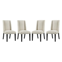 Modway Baron Fabric Dining Chair - Beige - 4 Pack-Elegant Modern Dining Side Chair