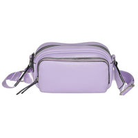 Nicci Ladies Crossbody Bag with Front Zipper Pocket - Lilac-Inside zipper pocket and cell phone pocket