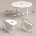 HOMCOM 47" Steel Frame Drop Leaf Folding Dining Table for 2-4 - White-Steel frame with thick tubes supports up to 66 lbs