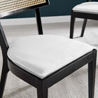 Modway Caledonia Fabric Upholstered Wood Dining Chair - Black/White - 2 Pack-Open Weave Rattan Backrest