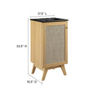 Modway Soma 18" Bathroom Vanity - Oak/Black-Adjustable Shelf