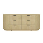 Manhattan Comfort Olivia 71.3" Modern Double Dresser - Natural Oak/Black-Modern Double Dresser for Bedroom and Living Room Use.
