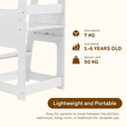 MotionGrey Blessy Toddler Tower - Adjustable Learning Kitchen Helper Step Stool with Safety Rail - White-4