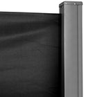 Outsunny Retractable Side Awning with Resistance to UV Rays & Wind - 118" x 71" - Black-Automatic roll-back function, easily pulls by handle
