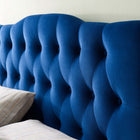 Modway Annabel Diamond Tufted Performance Velvet Queen Headboard - Navy-Height Adjustable from 45" - 52.5"