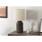 Monarch Specialties 17" H Contemporary Table Lamp - Brown Resin / Ivory / Cream Shade-The convenient on/off turn knob switch easily operates a 60W bulb (not included) to effortlessly control your lighting and bring ambiance to a room