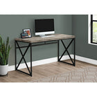 Monarch Specialties 7452 48" Computer Desk - Taupe Reclaimed Wood/Black Metal-Thick panel table top construction is durably designed with an easy to clean top, this compact desk is perfect for a home office for work or study.