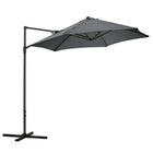 Outsunny 8.5' Offset Patio Umbrella with 360° Rotation - Dark Grey-Offset cantilever umbrella provides shade and protects you from the sun