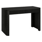 Hudson&Canal Palmera 47.5" Wide Rectangular Fluted Desk - Black Grain-Two drawers, opening seperately, with handle grips on the top for ease of use