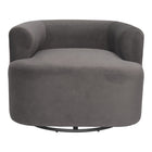 Zuo Mugav Swivel Chair - Grey-Soft and smooth velvet fabric