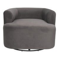 Zuo Mugav Swivel Chair - Grey-Soft and smooth velvet fabric