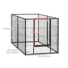 PawHut 6-Panel Heavy Duty Dog Playpen for S/M Dogs - 59" x 32" -Door with a lock for easy in and out