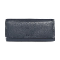 Roots Ladies Slim Clutch Wallet - Navy-14 credit card slots